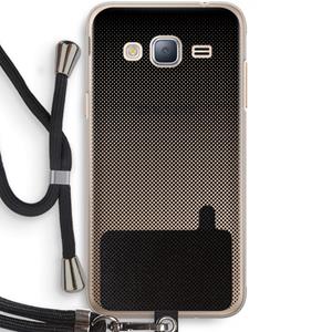CaseCompany Musketon Halftone: Samsung Galaxy J3 (2016) Transparant Hoesje met koord