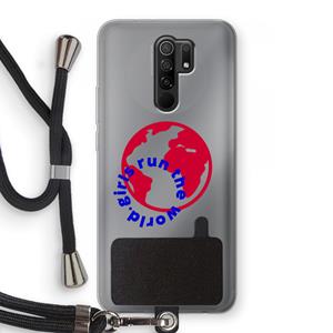 CaseCompany Run The World: Xiaomi Redmi 9 Transparant Hoesje met koord