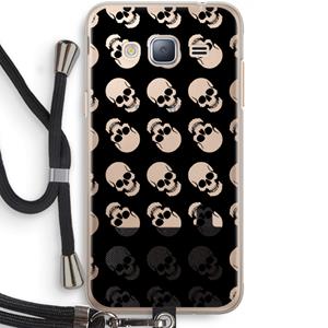 CaseCompany Musketon Skulls: Samsung Galaxy J3 (2016) Transparant Hoesje met koord
