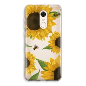 CaseCompany Sunflower and bees: Xiaomi Redmi 5 Transparant Hoesje