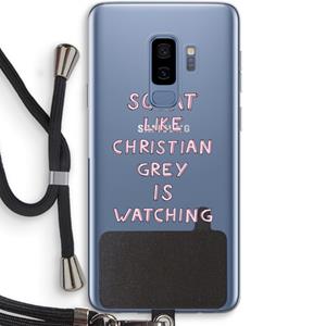 CaseCompany Christian Grey: Samsung Galaxy S9 Plus Transparant Hoesje met koord