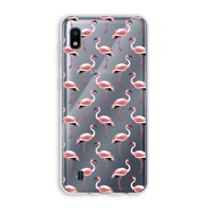 CaseCompany Flamingoprint groen: Samsung Galaxy A10 Transparant Hoesje