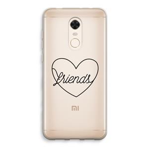 CaseCompany Friends heart black: Xiaomi Redmi 5 Transparant Hoesje