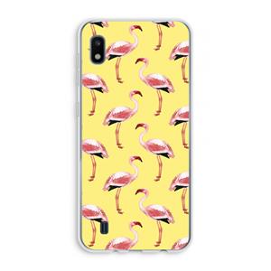 CaseCompany Flamingo's geel: Samsung Galaxy A10 Transparant Hoesje