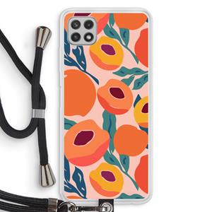 CaseCompany Perzik: Samsung Galaxy A22 4G Transparant Hoesje met koord
