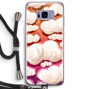 CaseCompany Katoen Wolken: Samsung Galaxy S8 Plus Transparant Hoesje met koord