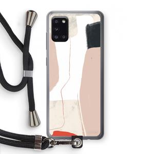 CaseCompany Lava: Samsung Galaxy A31 Transparant Hoesje met koord