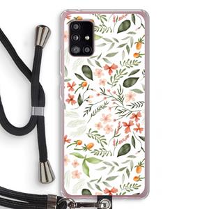 CaseCompany Sweet little flowers: Samsung Galaxy A51 5G Transparant Hoesje met koord