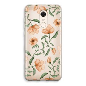 CaseCompany Peachy flowers: Xiaomi Redmi 5 Transparant Hoesje