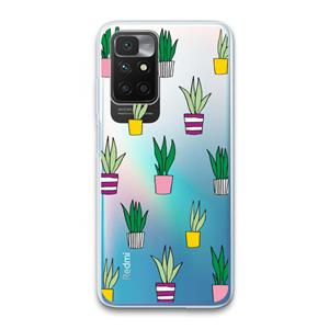 CaseCompany Sanseveria: Xiaomi Redmi 10 Transparant Hoesje