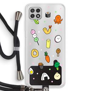 CaseCompany Happy bento friends: Samsung Galaxy A22 4G Transparant Hoesje met koord