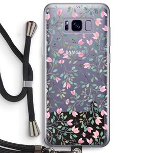 CaseCompany Sierlijke bloemen: Samsung Galaxy S8 Plus Transparant Hoesje met koord