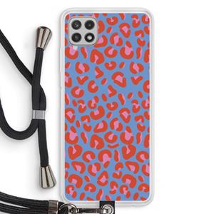 CaseCompany Leopard blue: Samsung Galaxy A22 4G Transparant Hoesje met koord
