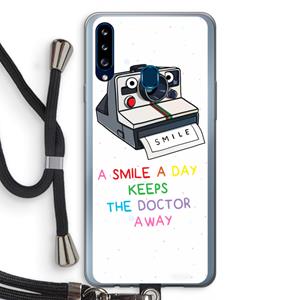CaseCompany Smile: Samsung Galaxy A20s Transparant Hoesje met koord