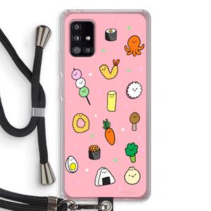 CaseCompany Happy bento friends: Samsung Galaxy A51 5G Transparant Hoesje met koord