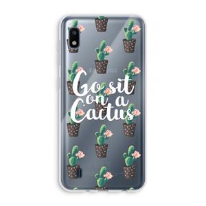 CaseCompany Cactus quote: Samsung Galaxy A10 Transparant Hoesje