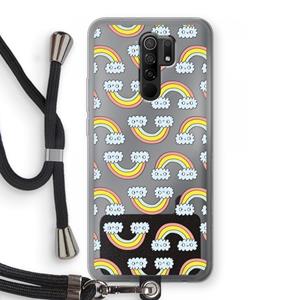 CaseCompany Regenboog: Xiaomi Redmi 9 Transparant Hoesje met koord