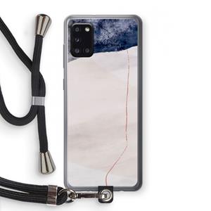 CaseCompany Stone White: Samsung Galaxy A31 Transparant Hoesje met koord