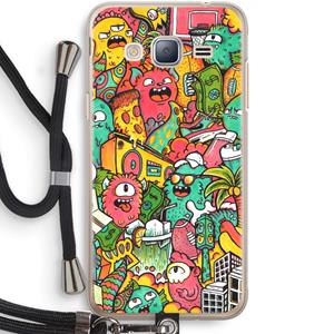 CaseCompany Vexx City: Samsung Galaxy J3 (2016) Transparant Hoesje met koord