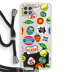 CaseCompany Fruitsticker: Samsung Galaxy A22 4G Transparant Hoesje met koord