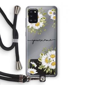CaseCompany Daisies: Samsung Galaxy A31 Transparant Hoesje met koord