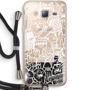 CaseCompany Vexx Mixtape #2: Samsung Galaxy J3 (2016) Transparant Hoesje met koord