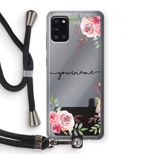 CaseCompany Rozen: Samsung Galaxy A31 Transparant Hoesje met koord