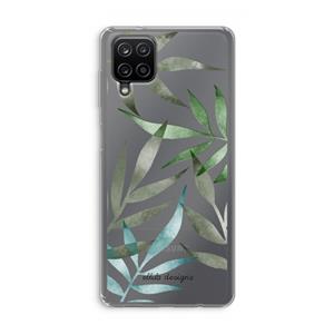 CaseCompany Tropical watercolor leaves: Samsung Galaxy A12 Transparant Hoesje