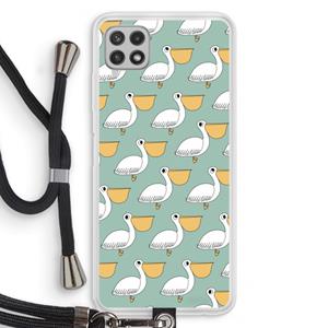 CaseCompany Pelican: Samsung Galaxy A22 4G Transparant Hoesje met koord