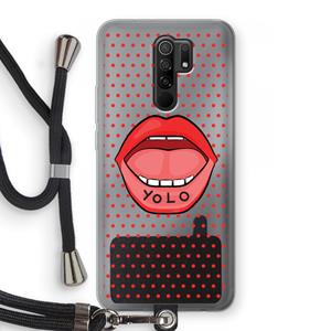CaseCompany Yolo Denise: Xiaomi Redmi 9 Transparant Hoesje met koord