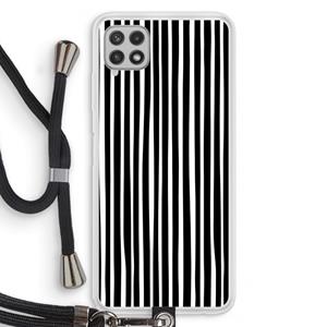CaseCompany Stripes: Samsung Galaxy A22 4G Transparant Hoesje met koord