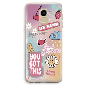 CaseCompany Positivity: Samsung Galaxy J6 (2018) Transparant Hoesje