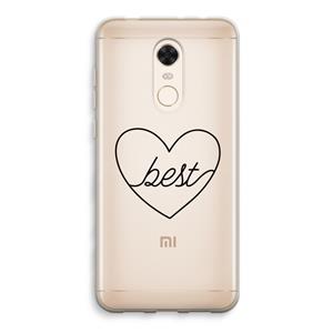 CaseCompany Best heart black: Xiaomi Redmi 5 Transparant Hoesje