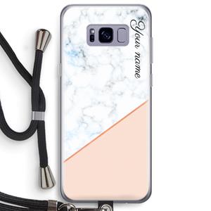 CaseCompany Marmer in stijl: Samsung Galaxy S8 Plus Transparant Hoesje met koord