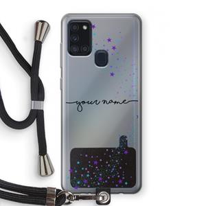 CaseCompany Sterren: Samsung Galaxy A21s Transparant Hoesje met koord