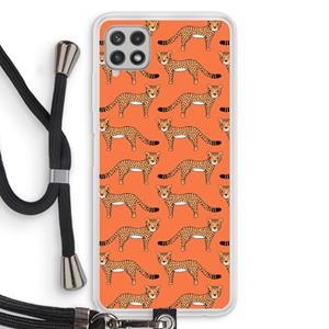 CaseCompany Cheetah: Samsung Galaxy A22 4G Transparant Hoesje met koord