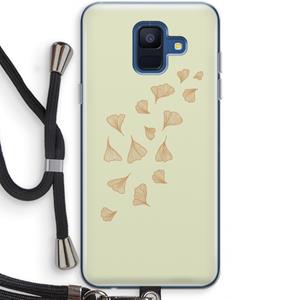 CaseCompany Falling Leaves: Samsung Galaxy A6 (2018) Transparant Hoesje met koord