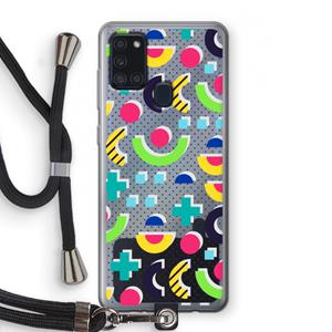 CaseCompany 8-bit N°1: Samsung Galaxy A21s Transparant Hoesje met koord