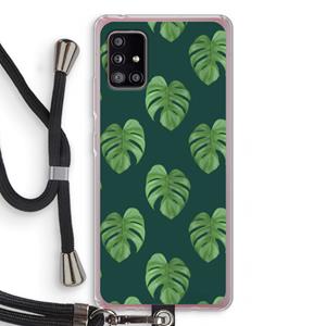 CaseCompany Monstera leaves: Samsung Galaxy A51 5G Transparant Hoesje met koord