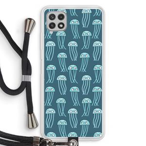CaseCompany Kwallie: Samsung Galaxy A22 4G Transparant Hoesje met koord