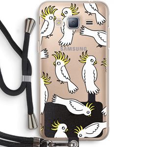 CaseCompany Papegaai: Samsung Galaxy J3 (2016) Transparant Hoesje met koord