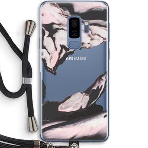 CaseCompany Roze stroom: Samsung Galaxy S9 Plus Transparant Hoesje met koord