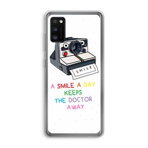 CaseCompany Smile: Samsung Galaxy A41 Transparant Hoesje