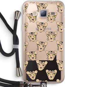 CaseCompany Tijger: Samsung Galaxy J3 (2016) Transparant Hoesje met koord