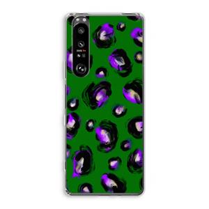 CaseCompany Green Cheetah: Sony Xperia 1 III Transparant Hoesje