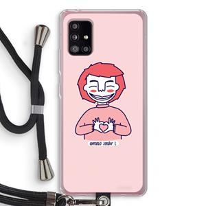 CaseCompany Hartje: Samsung Galaxy A51 5G Transparant Hoesje met koord
