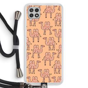 CaseCompany Kameel: Samsung Galaxy A22 4G Transparant Hoesje met koord