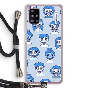 CaseCompany Gezichtjes: Samsung Galaxy A51 5G Transparant Hoesje met koord