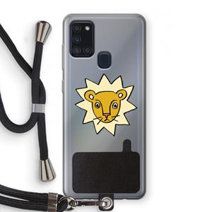 CaseCompany Kleine leeuw: Samsung Galaxy A21s Transparant Hoesje met koord