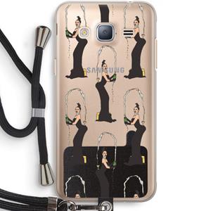 CaseCompany Pop Some Kim: Samsung Galaxy J3 (2016) Transparant Hoesje met koord